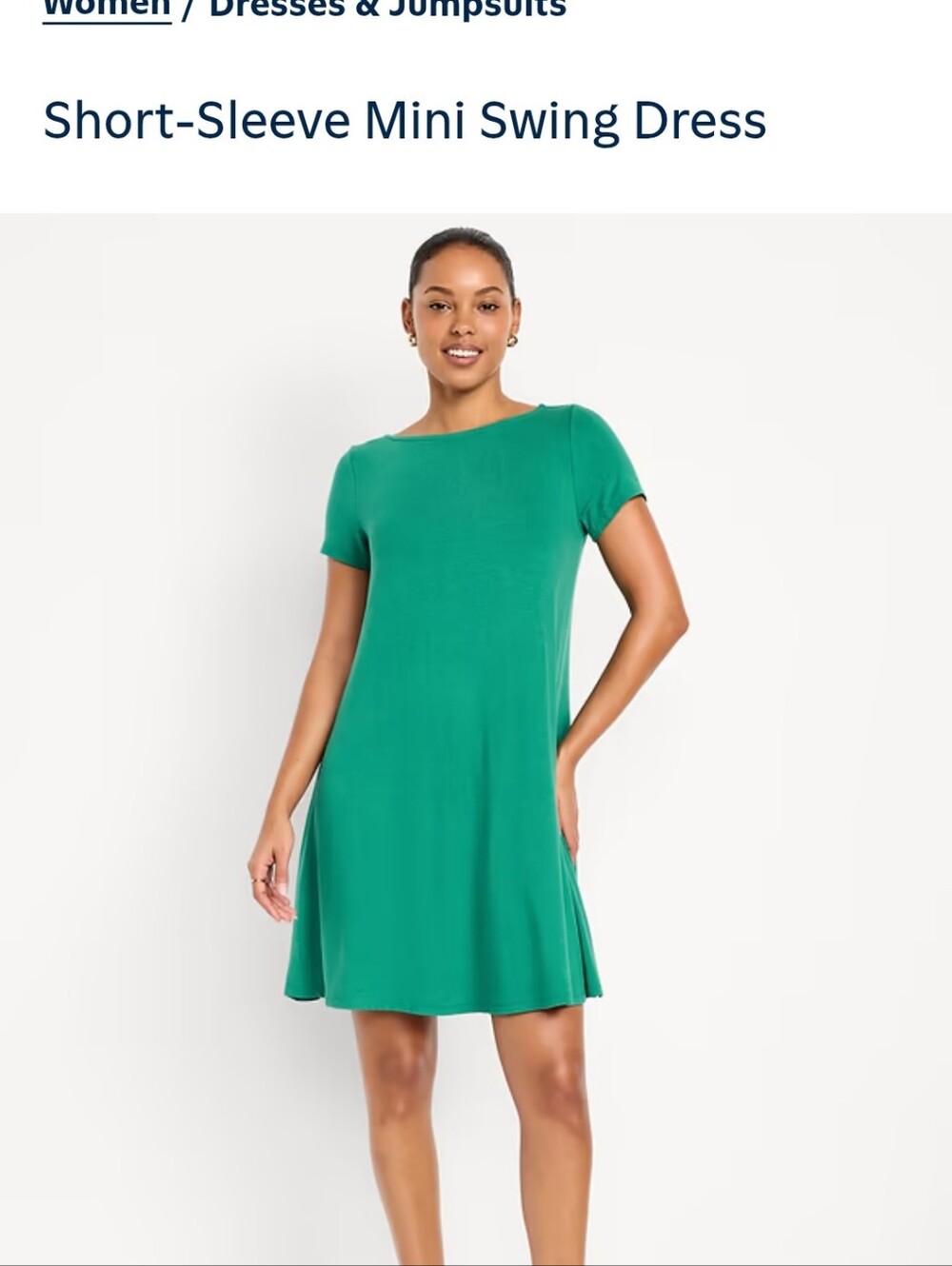 NWT Old Navy Mini Swing Dress In Green MEDIUM